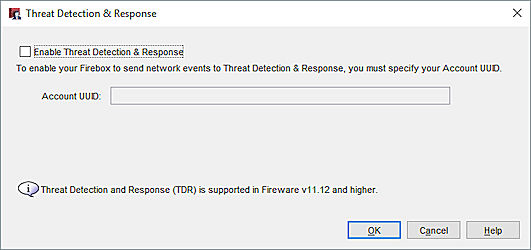 Screen shot of the Threat Detection & Response page in Policy Manager