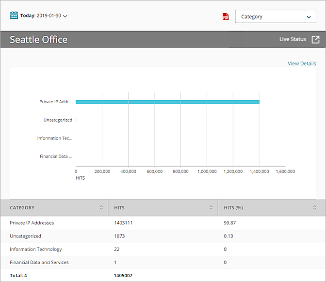 Screen shot of Web Audit report
