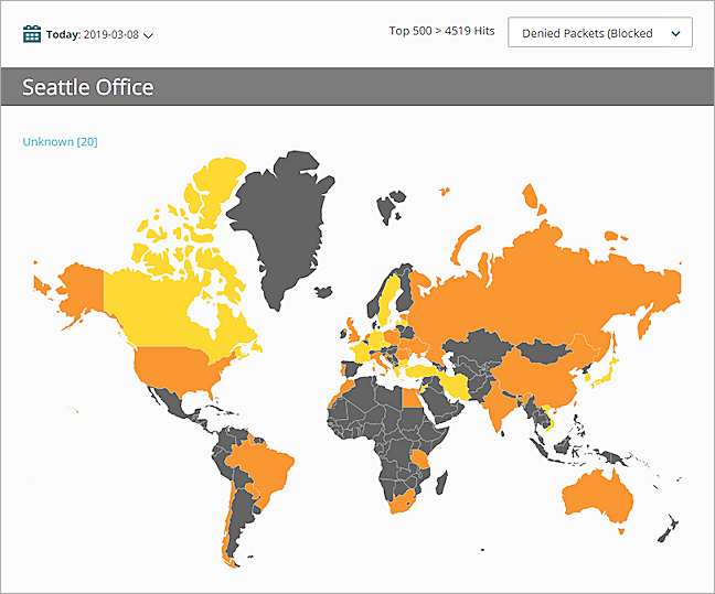 Screen shot of the Threat Map page