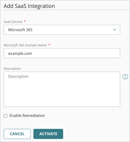 Screenshot of the Add SaaS Integration page