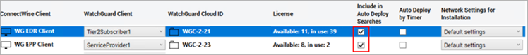 Screenshot of the Include in Auto Deploy Searches check box