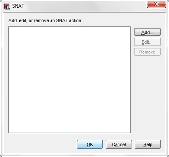 Screen shot of the SNAT dialog box