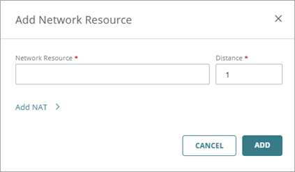 Screen shot of the Add Network Resource dialog box