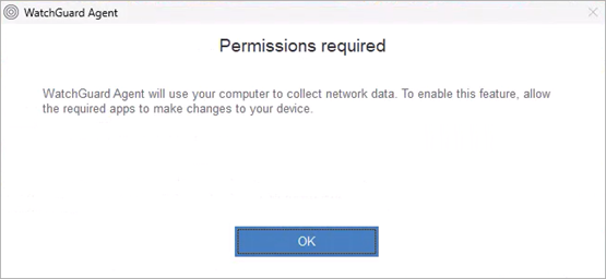 Screenshot of the Permissions Required dialog box that appears on the host computer.