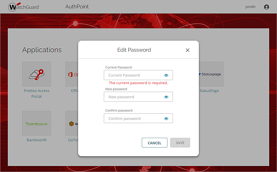 Screenshot that shows the Edit Password window.