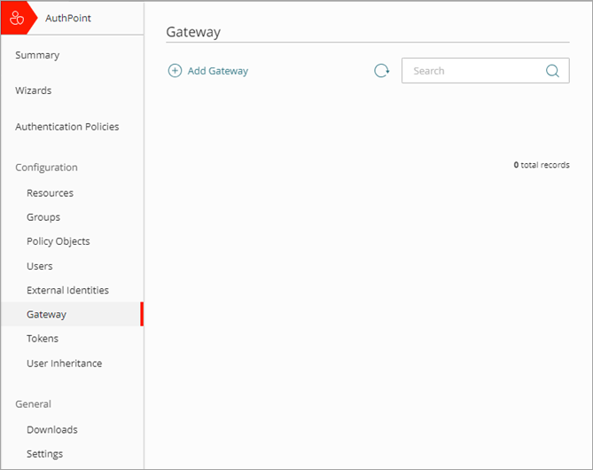 Screenshot that shows the Gateway.