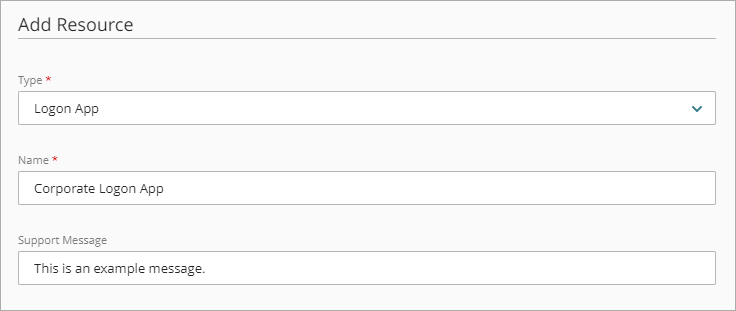 Screenshot that shows the Add Resource page.