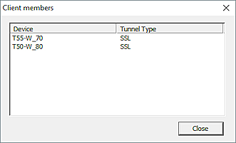 Screen shot of the Client members dialog box