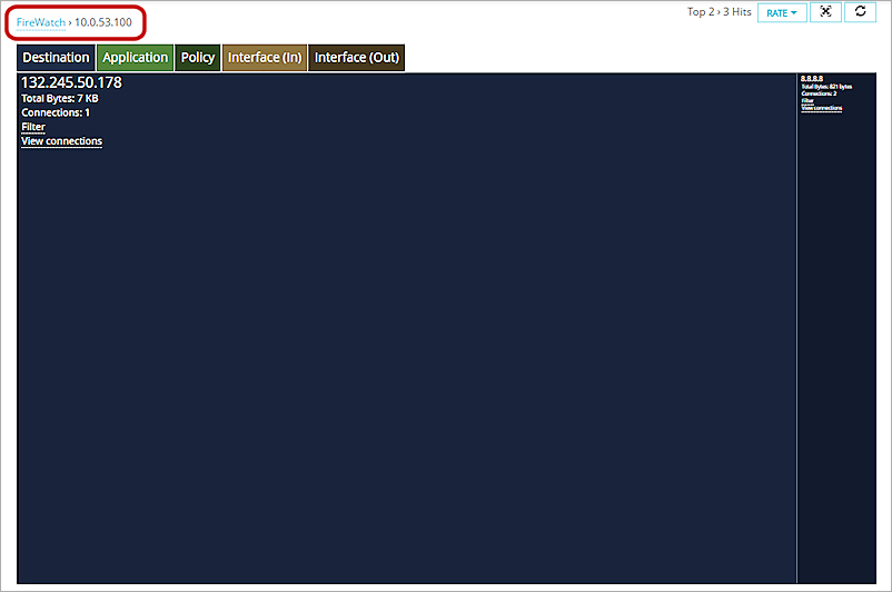 Screen shot of Firewatch with information for one IP address