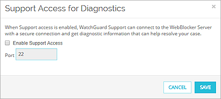Screenshot of Support Access for Diagnostics dialog box.
