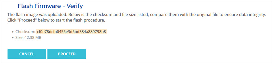 Screenshot of the Access Point Web UI - Firmware Upgrade Verify page