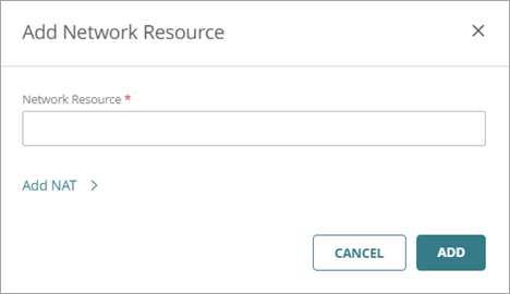 Screen shot of the Add Network Resource dialog box