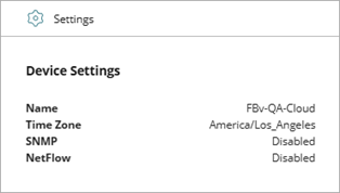 Screen shot of the Settings tile on the Device Configuration page