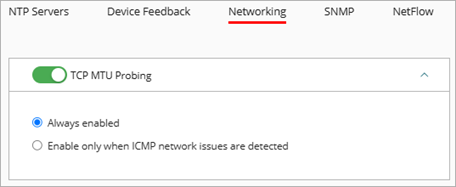 Screen shot of the TCP MTU Probing setting