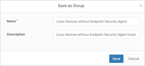 Screenshot of Save as Group dialog box in NinjaOne