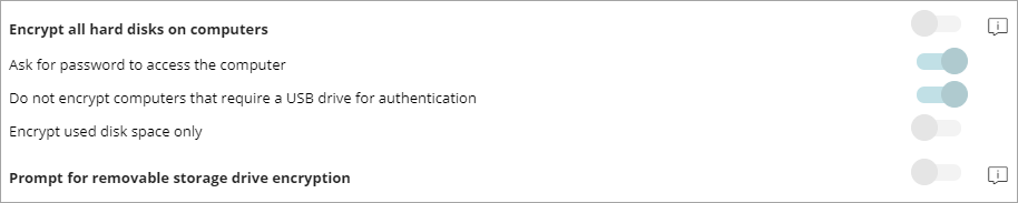 Screenshot of the Encrypt All Hard Disks on Computers page