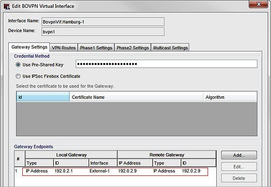 Capture d'écran des paramètres de passerelle de BovpnVif.Hamburg.1