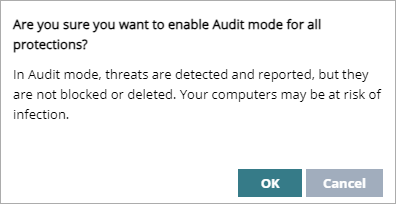 Screen shot of Audit mode confirmation dialog box