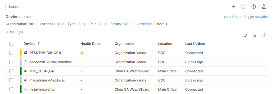 Screenshot of the Devices section in the Add New Group page in NinjaOne