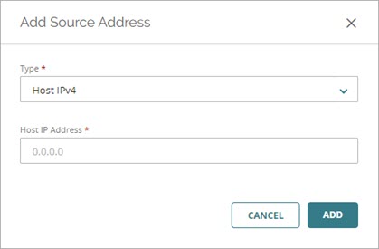 Screen shot of the Add Source Address dialog box