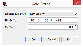 Screen shot of the Add Route dialog box