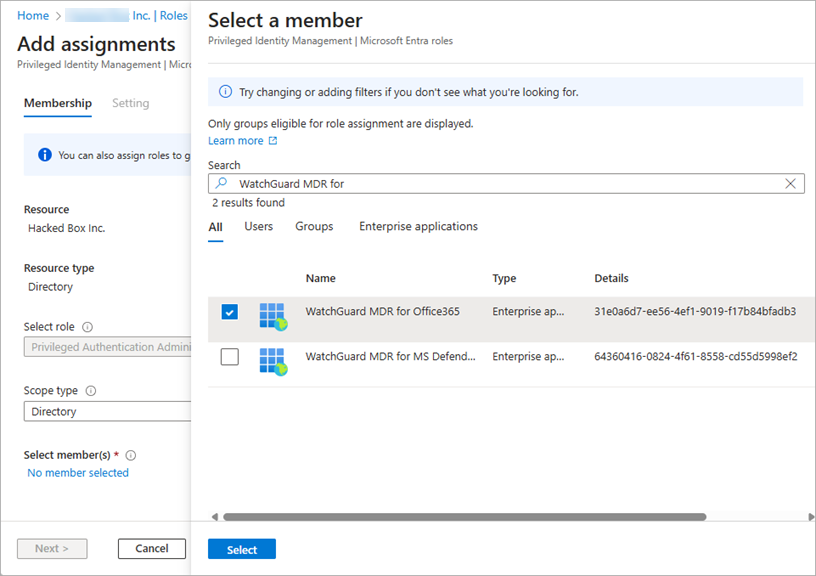 Screen shot of Microsoft Azure Portal menu