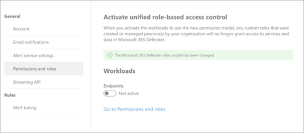 Screen shot of Activate Unified Role-Based Access Control dialog box