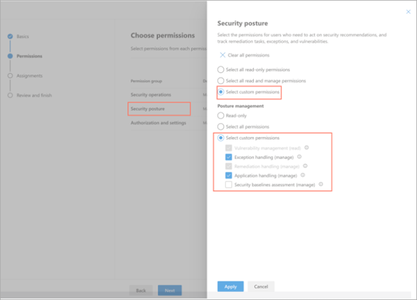 Screen shot of the Security Posture page