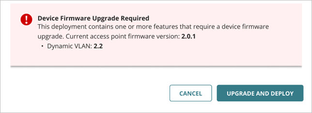 Screen shot of the Access Point upgrade UI