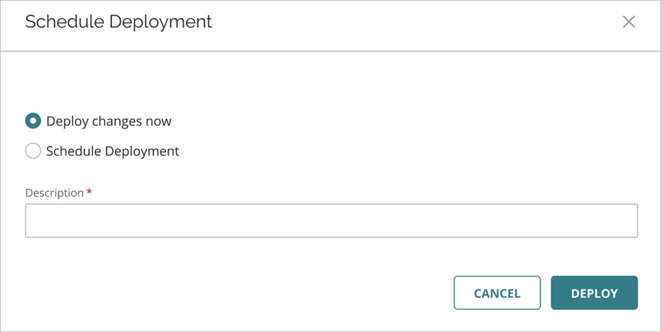 Screenshot of the Schedule Deployment page for Access Point Sites