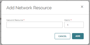 Screen shot of the Add Network Resource dialog box
