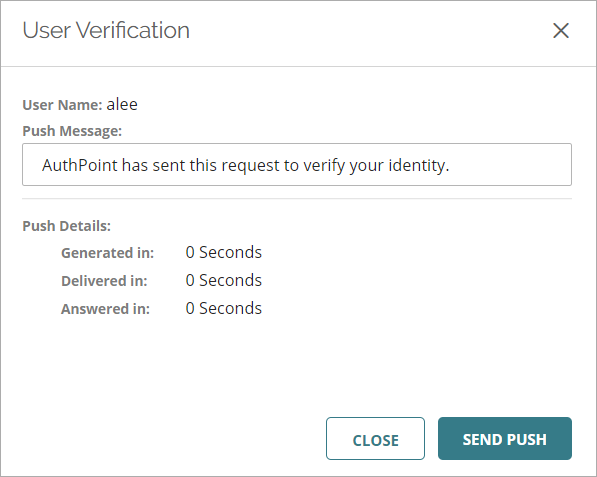 Screen shot of the User Verification dialog box.