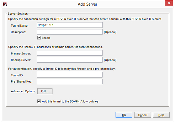 Screen shot of the Add Server dialog box