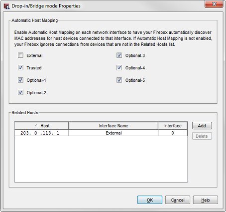 Screenshot of Drop-In mode Properties dialog box
