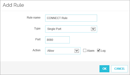 Screen shot of the Add Rule dialog box