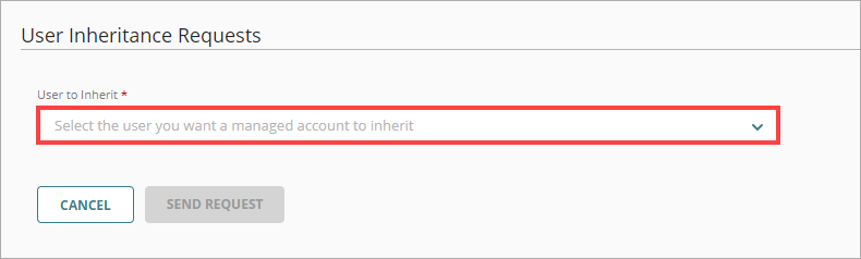 Screen shot of the User Inheritance Requests page.