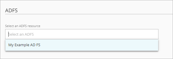 Screen shot of the ADFS section of the Edit Gateway page.