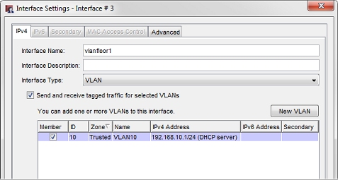 Screen shot of General tab in Interface Settings dialog box