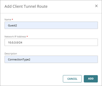 Screen shot of Add Custom Network UI