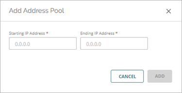 Screen shot of the Add Address Pool dialog box