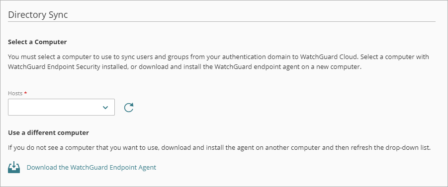 Screen shot of the Directory Sync page.
