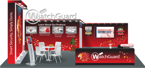 Virtual WatchGuard tradeshow booth illustration