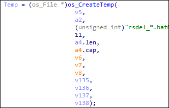 IDA view showing NoisyS0cks main functions, including service execution and scheduled task creation routines