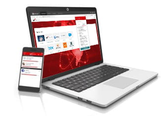 WatchGuard AuthPoint screens showing on laptop and phone screens