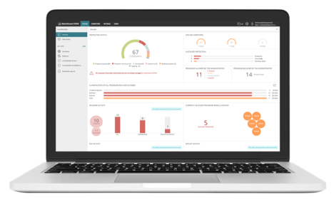 Laptop showing WatchGuard Cloud screen