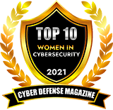 Top 10 Women in Cybersecurity 2021 award badge