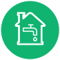 Utilities - house with a leaky pipe icon