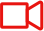 Icono de cámara de video roja