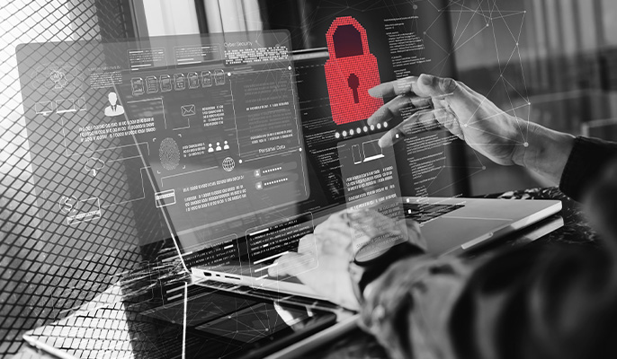 Person working at a laptop