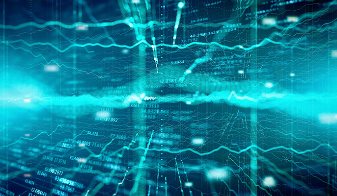 pattern made of teal lights like they're coming through water